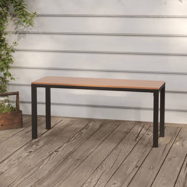 vidaXL Banc de jardin 110 cm acier et WPC marron et noir