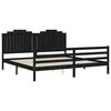 vidaXL Cadre de lit sans matelas noir 200x200 cm bois massif