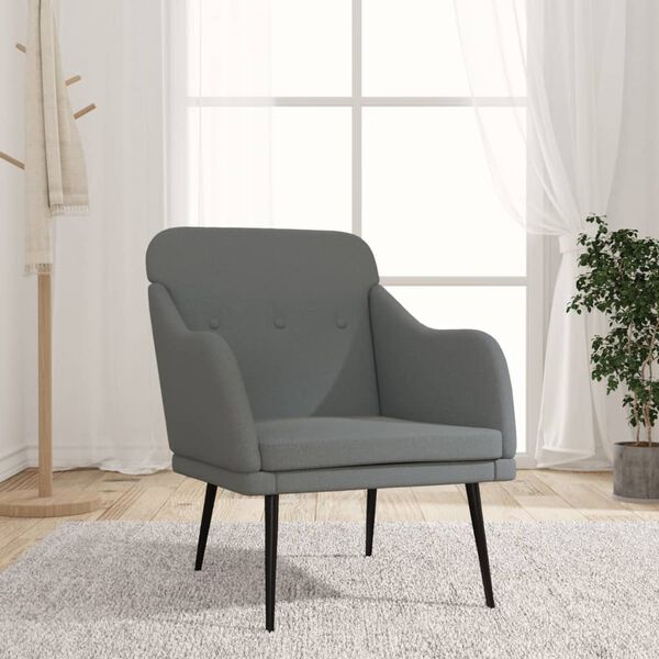 vidaXL Fauteuil Gris foncé 63x76x80 cm Tissu