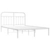 vidaXL Cadre de lit m&eacute;tal sans matelas et t&ecirc;te de lit blanc 140x190 cm