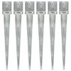 vidaXL Piquets au sol 6 pcs Argent&eacute; 12x12x89 cm Acier galvanis&eacute;