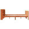 vidaXL Cadre de lit et t&ecirc;te de lit sans matelas cire marron 135x190 cm
