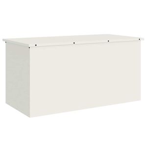 vidaXL Bo&icirc;te de Rangement Ext&eacute;rieure Blanc 100 x 50,5 x 50 cm Acier