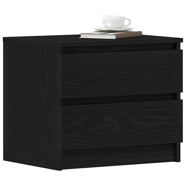 vidaXL Cabinet de chevet avec tiroir Ch&ecirc;ne noir 50 x 40 x 43,5 cm