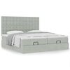 vidaXL Cadre de lit ottoman avec matelas gris clair 200x200 cm velours