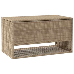 vidaXL Coffre &agrave; coussins d'ext&eacute;rieur beige 100x55x55,5 cm polyrotin