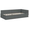 vidaXL Cadre de lit d'angle Gris fonc&eacute; 100 x 203 cm tissu