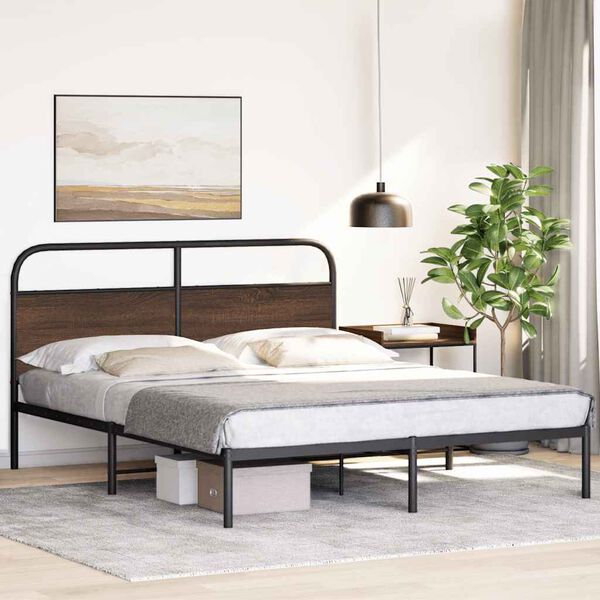 vidaXL Cadre de lit sans matelas 150x200 cm ch&ecirc;ne marron