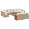 vidaXL Salon de jardin avec coussins 14 pcs beige r&eacute;sine tress&eacute;e