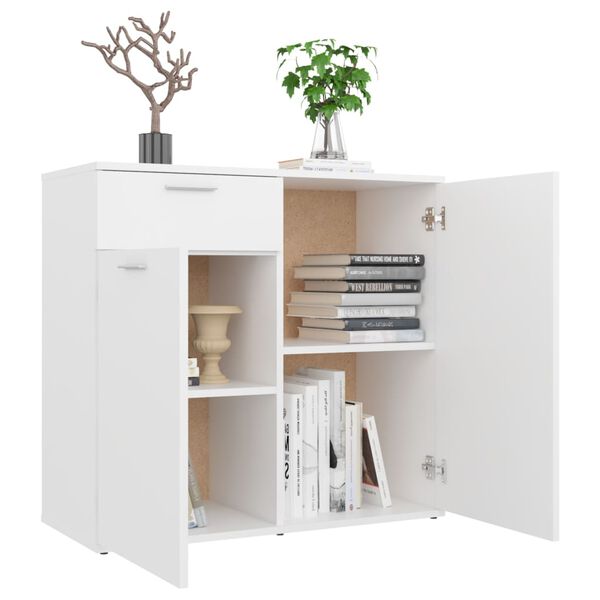 vidaXL Buffet blanc 80x36x75 cm bois d'ing&eacute;nierie