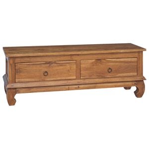 vidaXL Meuble TV Naturel 110 x 35 x 40 cm Bois de teck massif