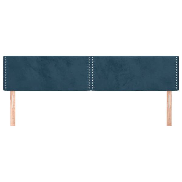vidaXL T&ecirc;tes de lit Bleu fonc&eacute; 160 x 5 x 78/88 cm Velours