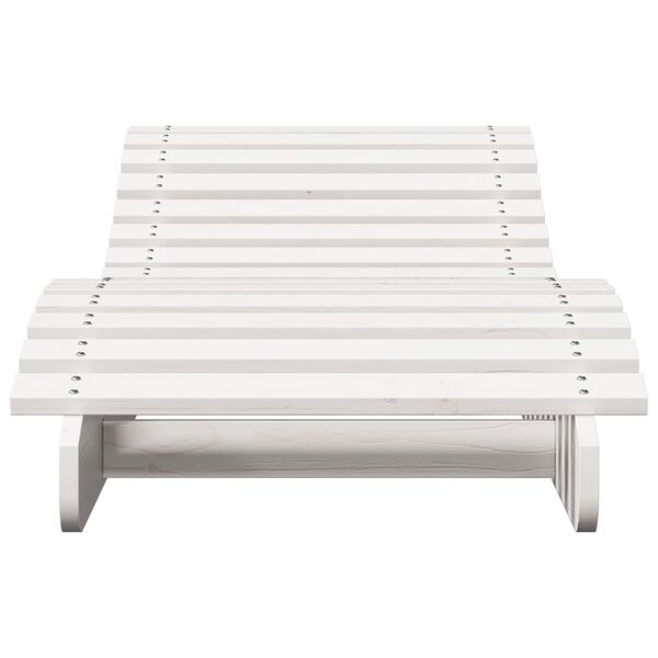 vidaXL Chaise longue blanc 205x60x31,5 cm bois massif de pin