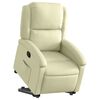vidaXL Fauteuil inclinable de massage cr&egrave;me cuir v&eacute;ritable