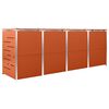 vidaXL Abri pour quatre poubelles 276,5x77,5x112,5 cm Inox