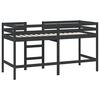 vidaXL Lit mezzanine d'enfants sans matelas avec &eacute;chelle noir 80x200cm