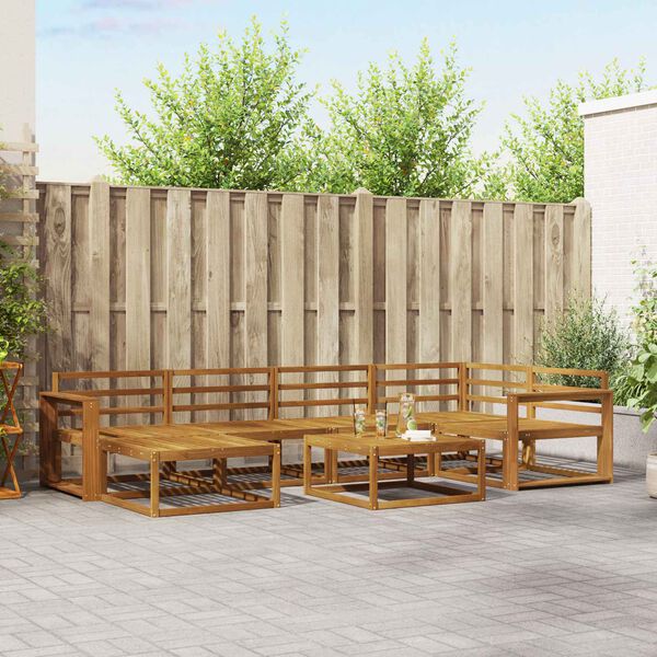 vidaXL Ensemble de canap&eacute;s d'ext&eacute;rieur 7 pcs Naturel