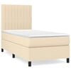 vidaXL Sommier &agrave; lattes de lit et matelas Cr&egrave;me 90x190 cm Tissu