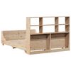 vidaXL Lit biblioth&egrave;que sans matelas 140x190 cm bois massif
