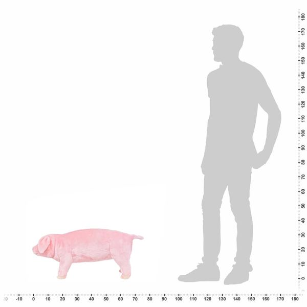 vidaXL Jouet en peluche Cochon rose XXL