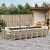 vidaXL Ensemble &agrave; manger de jardin et coussins 17 pcs beige