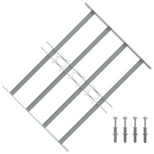 vidaXL Grille r&eacute;glable de s&eacute;curit&eacute; de fen&ecirc;tres et 4 barres 500-650 mm