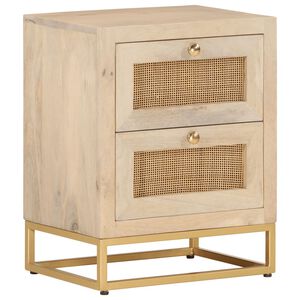 vidaXL Table de chevet 40x30x50 cm bois massif manguier et fer