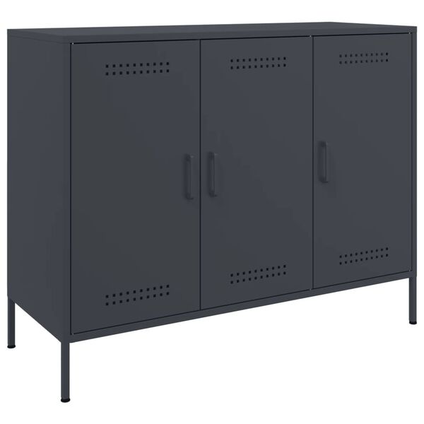vidaXL Buffet anthracite 100,5x39x79 cm acier