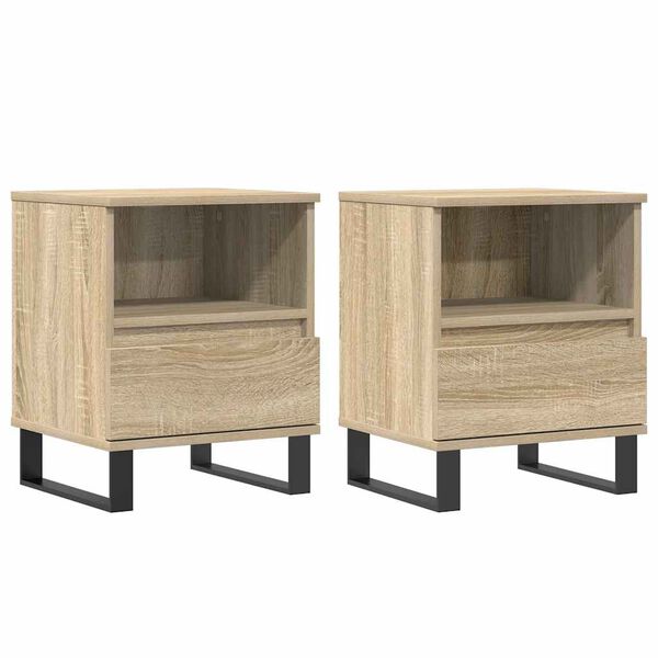 vidaXL Tables de chevet 2 pcs chêne sonoma 40x35x50 cm bois ingénierie