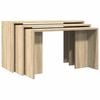 vidaXL Tables gigognes 3 pcs ch&ecirc;ne sonoma bois d'ing&eacute;nierie