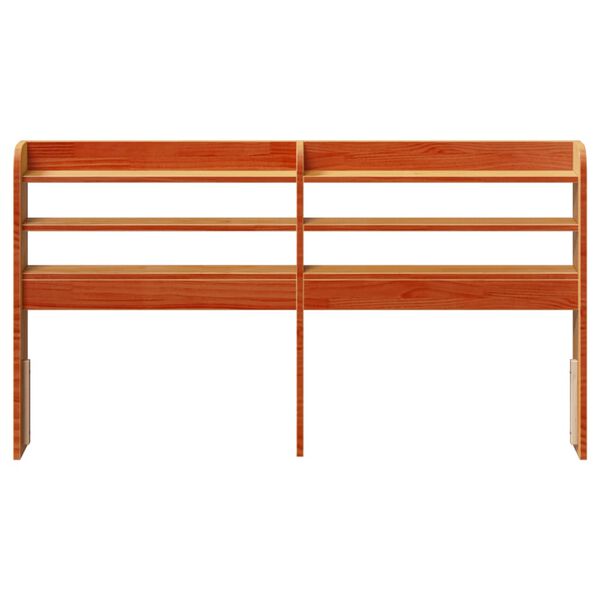 vidaXL Tête de lit avec étagères marron cire 120 cm bois massif de pin
