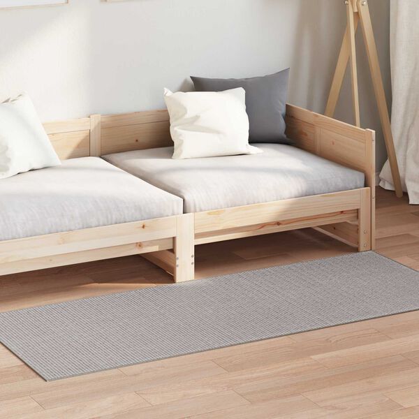 vidaXL Tapis de surface HUARTE Cr&egrave;me et Taupe 200 x 80 cm Polyester