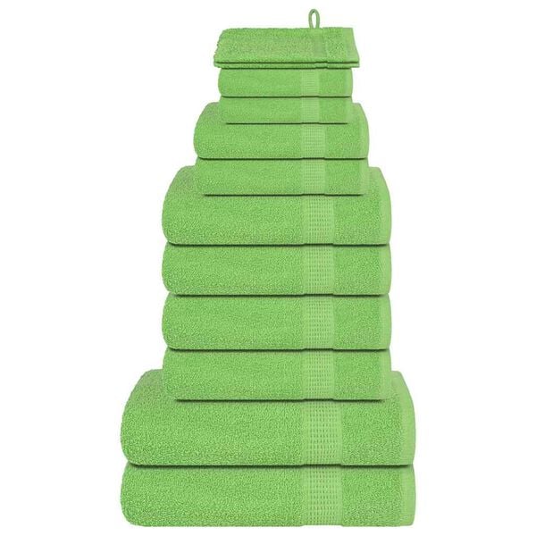 vidaXL Ensemble de serviettes FROGN 12 pcs vert pomme 360 g/m²