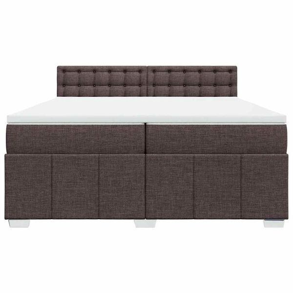 vidaXL Sommier &agrave; lattes de lit avec matelas Marron fonc&eacute; 200x200 cm