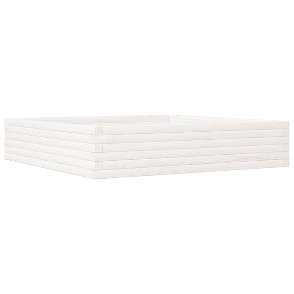vidaXL Jardini&egrave;re blanc 110x110x23 cm bois de pin massif