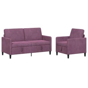 vidaXL Canap&eacute; avec rangement 2 pc Pourpre Polyester