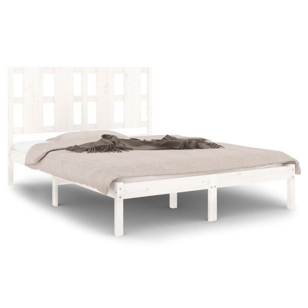 vidaXL Cadre de lit sans matelas blanc 120x200 cm bois de pin massif