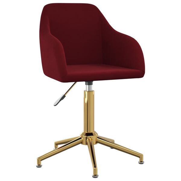 vidaXL Chaise pivotante de salle &agrave; manger Rouge bordeaux Velours