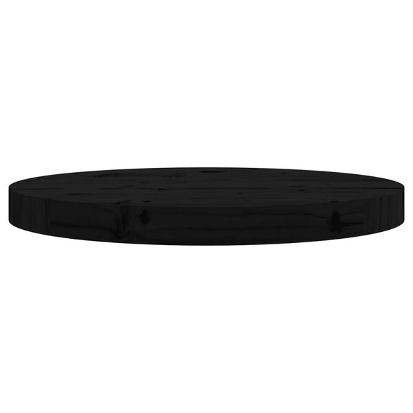 vidaXL Dessus de table rond noir &Oslash;40x3 cm bois de pin massif