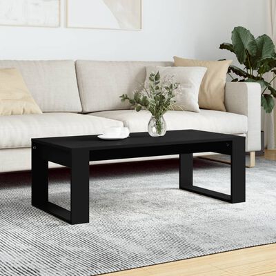 vidaXL Table basse noir 102x50x35 cm bois d'ingénierie