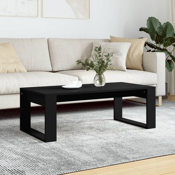 vidaXL Table basse noir 102x50x35 cm bois d'ing&eacute;nierie