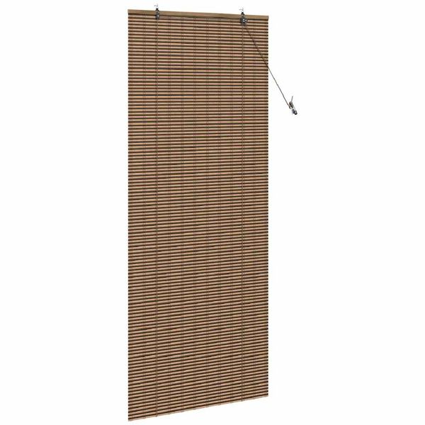 vidaXL Store enrouleur avec des rideaux Marron 90 x 220 cm Bambou