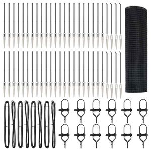 vidaXL Cl&ocirc;ture en fil soud&eacute; avec pointes 100 x 0,5 m Gris Maille