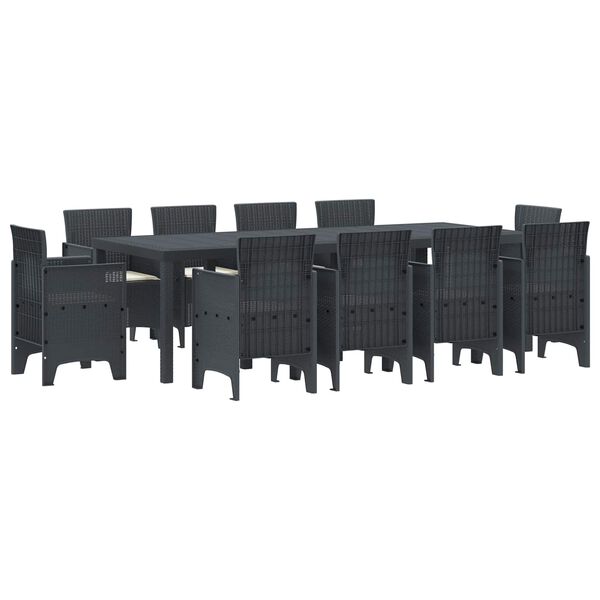 vidaXL Ensemble de salle &agrave; manger pour jardin 11 pcs Anthracite
