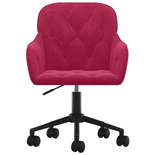 vidaXL Chaises pivotantes &agrave; manger lot de 2 Rouge bordeaux Velours