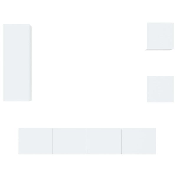 vidaXL Ensemble de meubles TV 5 pcs Blanc brillant Bois d'ingénierie