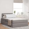 vidaXL Lit avec rangement et LED avec matelas Taupe 120 x 190 cm tissu
