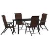 vidaXL Ensemble de salle &agrave; manger pour jardin 5 pc Marron