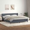 vidaXL Sommier &agrave; lattes de lit et matelas gris fonc&eacute; 180x210cm velours