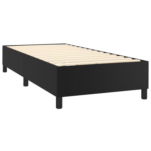 vidaXL Sommier &agrave; lattes de lit avec matelas Noir 100x200 cm Similicuir